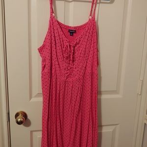 Torrid Pink & black polka dot dress